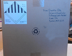 box addressed and ready to ship
