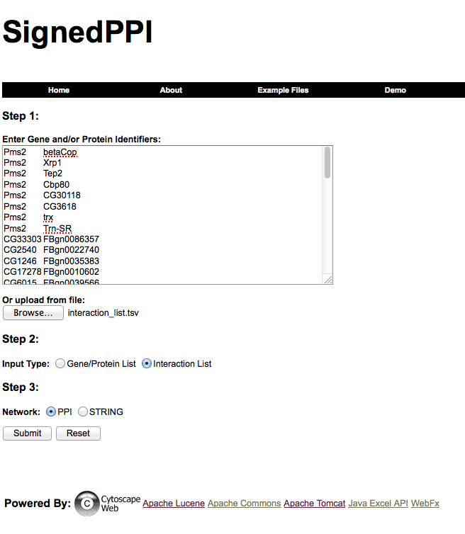 SignedPPI input form