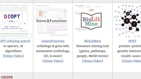 Screenshot of a grid layout of icons and links to our suite of online tools, used to demonstrate that we have a large suite of available online tools